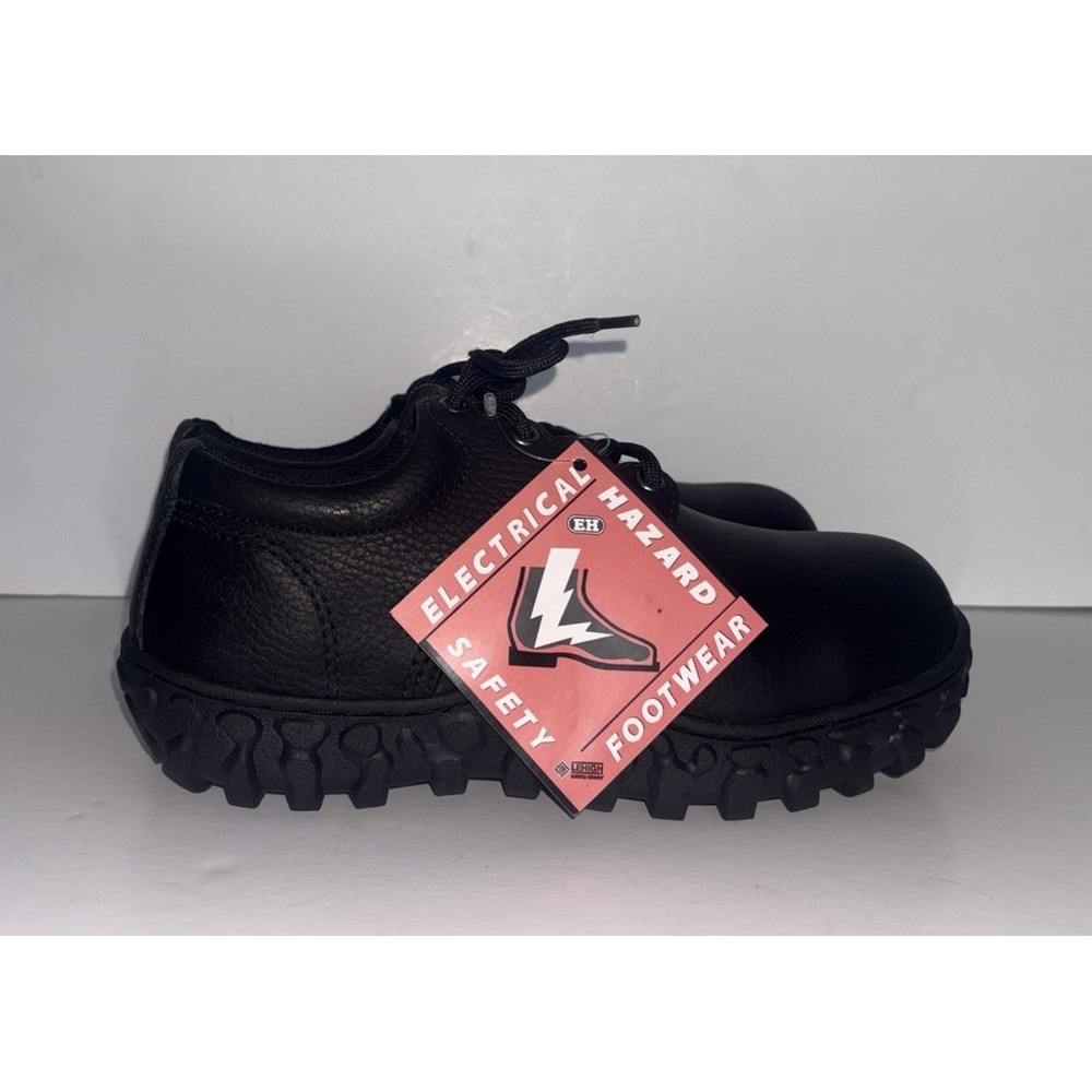 Lehigh Men's 6.5M Safety Shoes Vibram ASTM I/75 C/75 EH Black Leather New